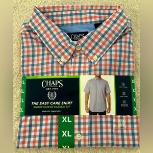 Chaps Men’s Short Sleeve Woven Shirt NWT Size XL
